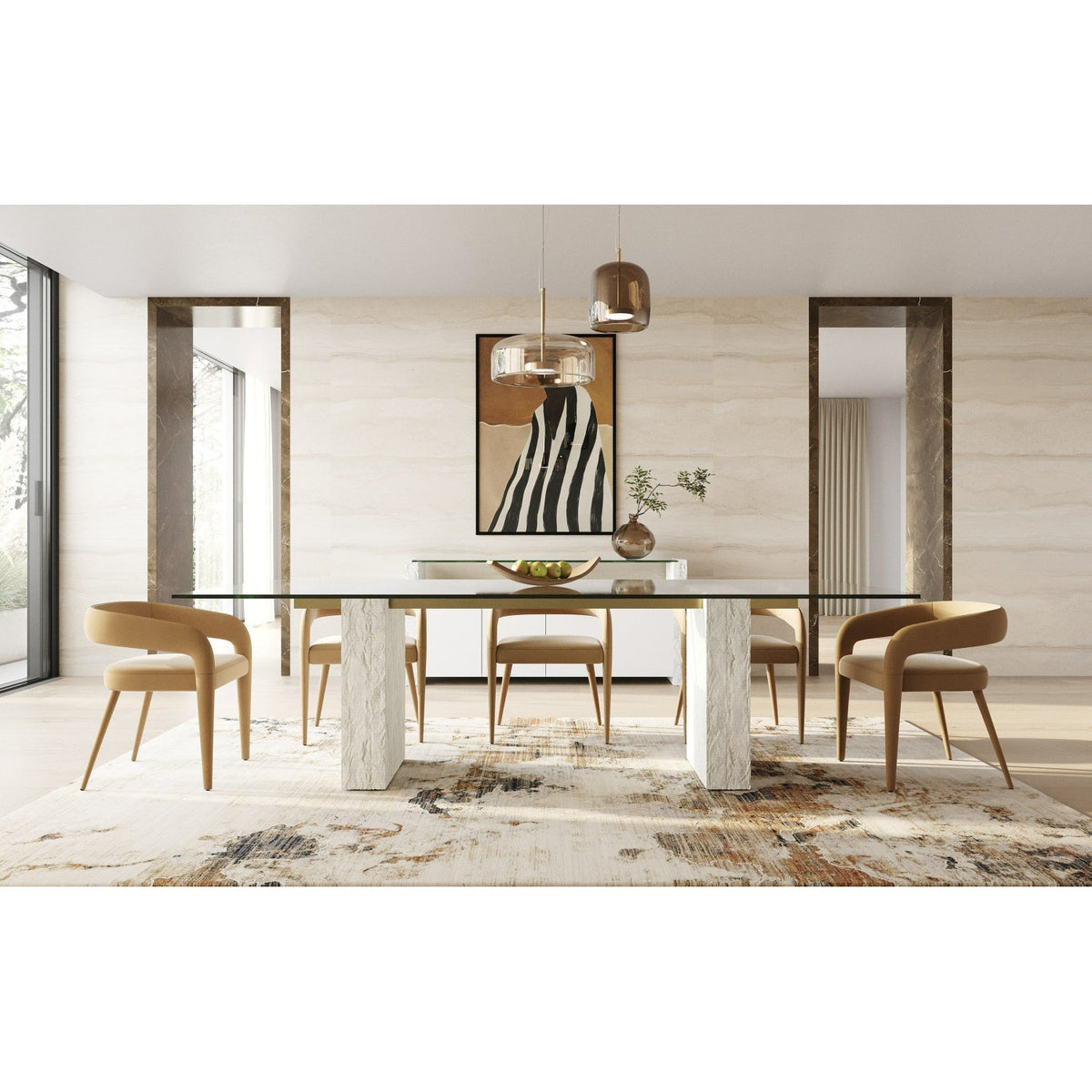 White Fiberglass Dining Table | OROA Modern Ashley