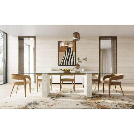 White Fiberglass Dining Table | OROA Modern Ashley