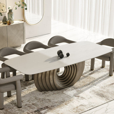 Bronze Fiberglass Base Dining Table | OROA Modern Moorgate