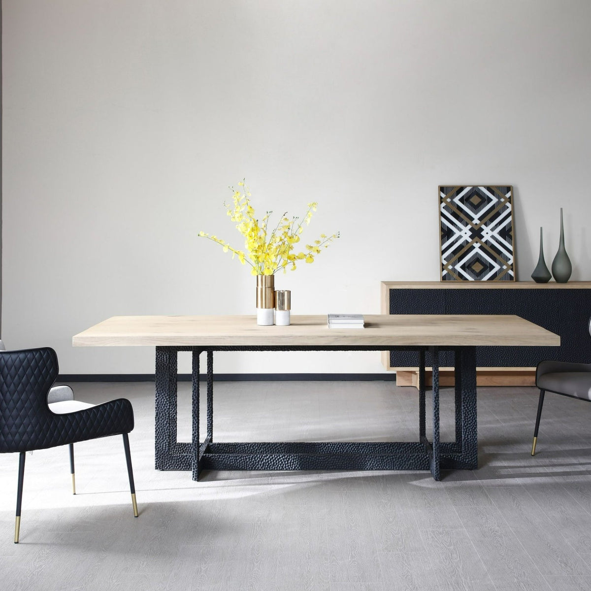 Natural Oak Veneer Dining Table | OROA Modern T8963