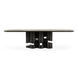 Modern European furniture - Gray Brass Oval Dining Table - www.oroa.com