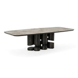 Modern European furniture - Gray Brass Oval Dining Table - www.oroa.com