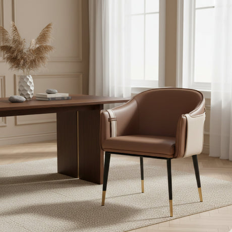 Two-Toned Vegan Leather Dining Chair | OROA Modern Calder