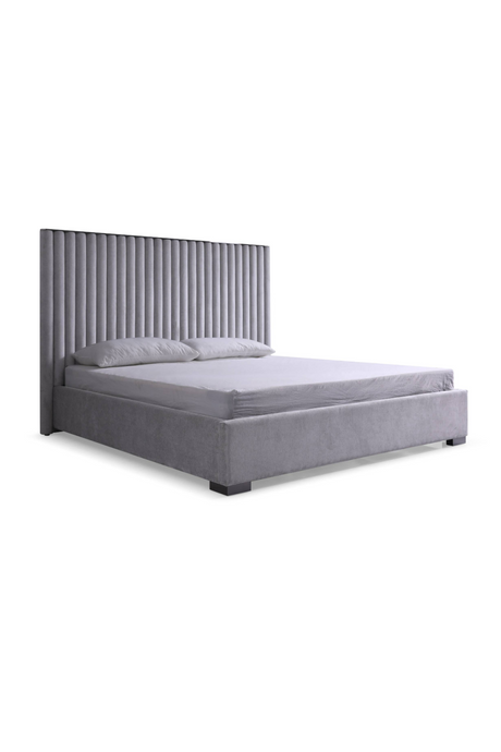 Gray Velvet King Platform Bed | OROA Modern Splendor | Oroa.com