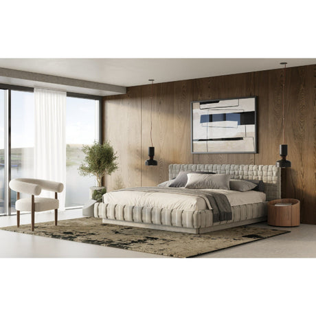 Gray Velvet Bed | OROA Modern Concord