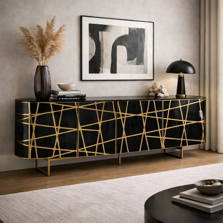 Black Oak 4-Door Sideboard | OROA Modern Kilson