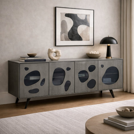 Matte Gray 4-Door Sideboard | OROA Modern Fontana