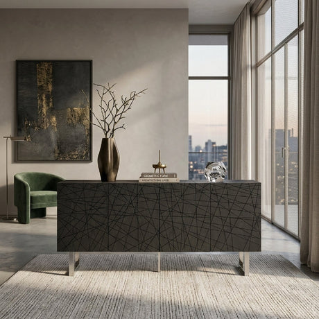 Black Ash 4-Door Sideboard | OROA Modern Kenda