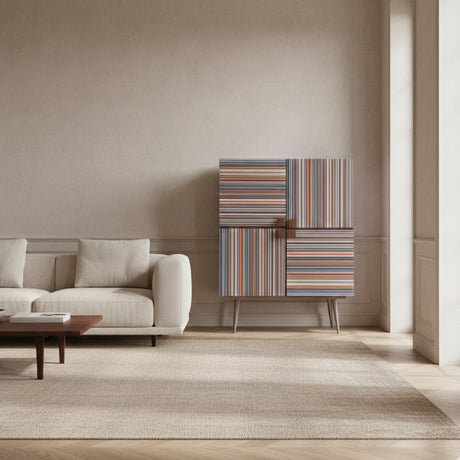 Multicolored 4-Door Wine Cabinet | OROA Modern Macoy