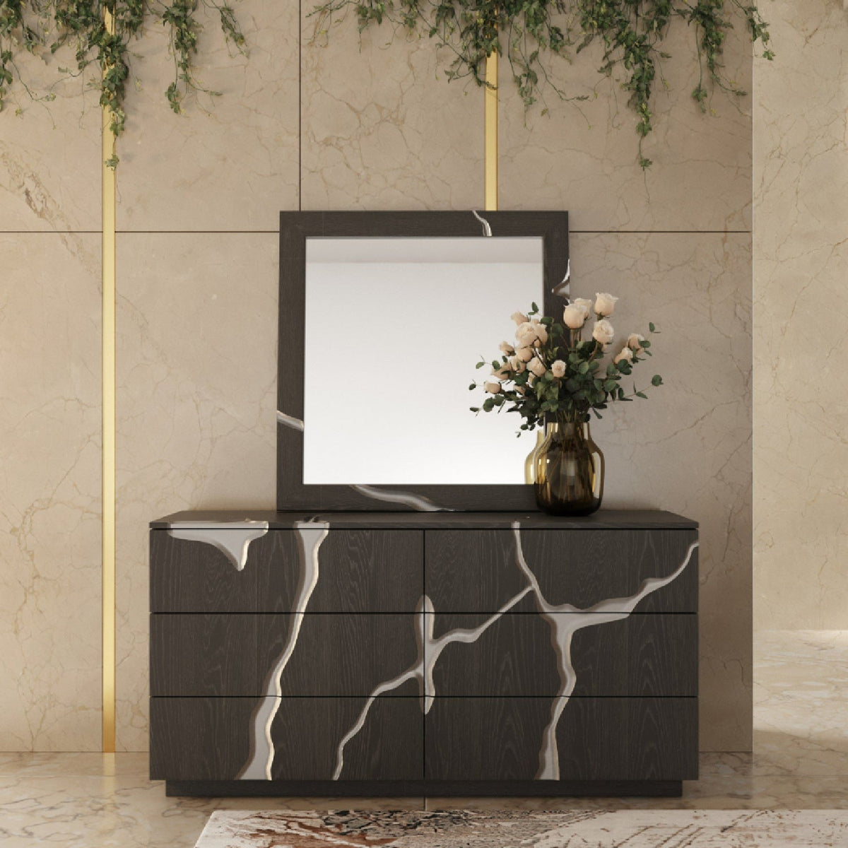 Matte Brown 6-Drawer Dresser | OROA Modern Aspen