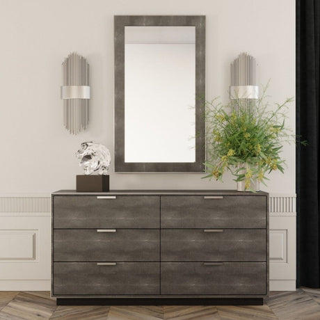 Dark Shagreen 6-Drawer Dresser | OROA Modern Dynasty