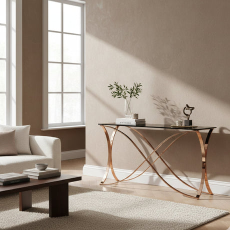Smoked Glass Console Table | OROA Modern Reklaw