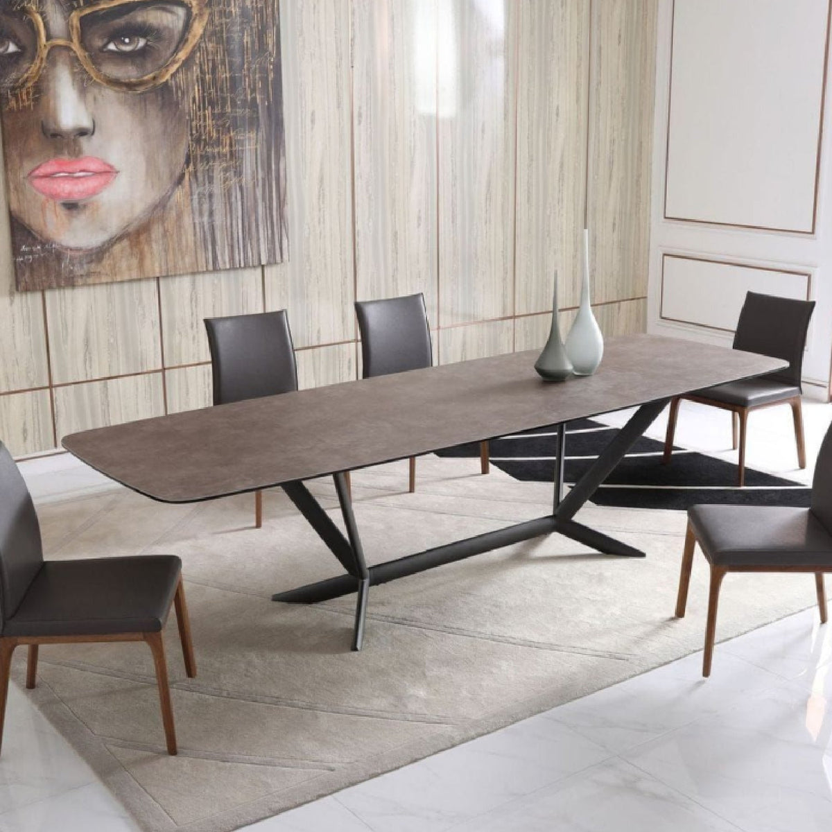 Gray Ceramic Dining Table | OROA Modern Herzog