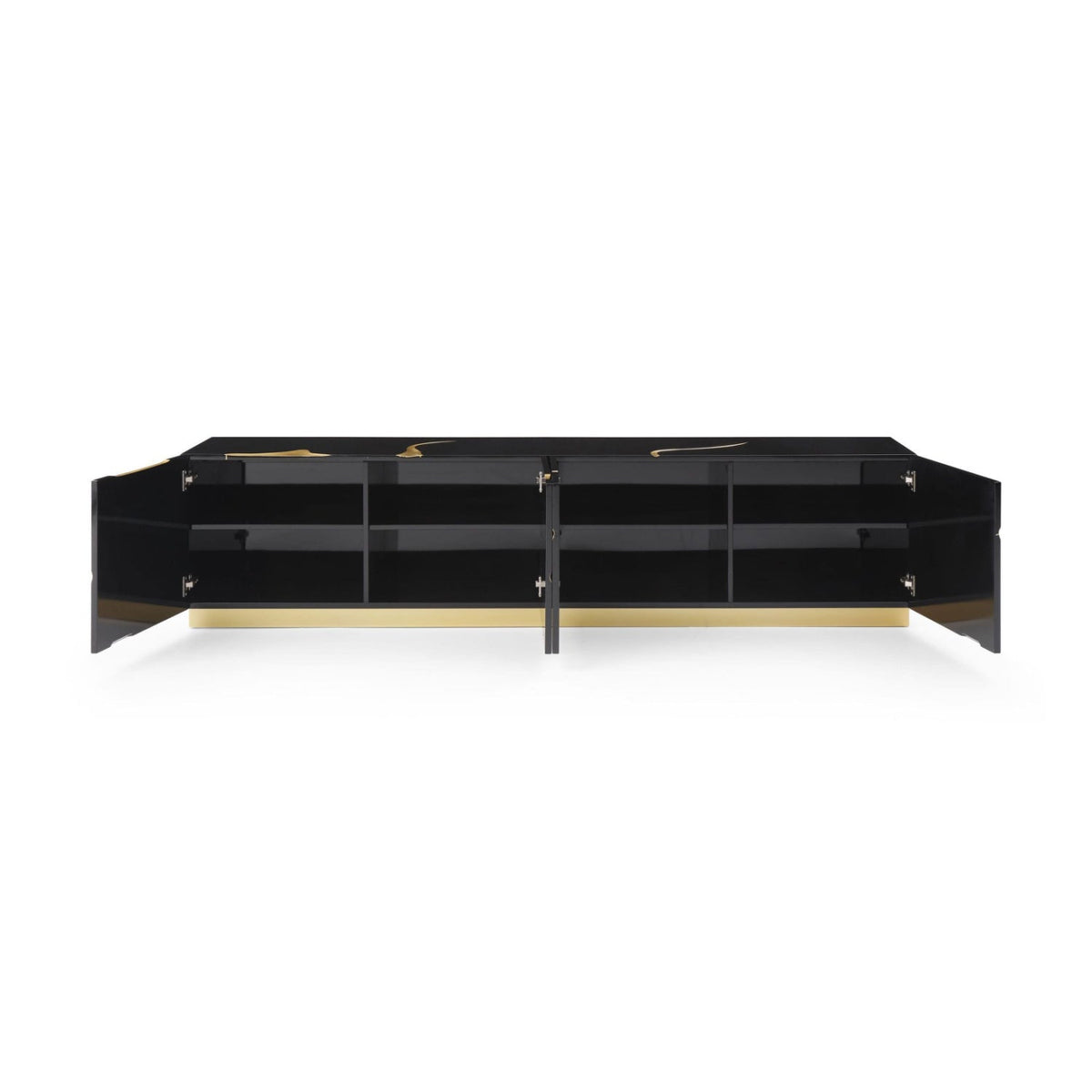 Black High Gloss & Gold TV Stand | OROA Modern Aspen | Oroa.com
