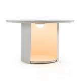 Outdoor White End Table with Solar Light M | OROA Modern Onza