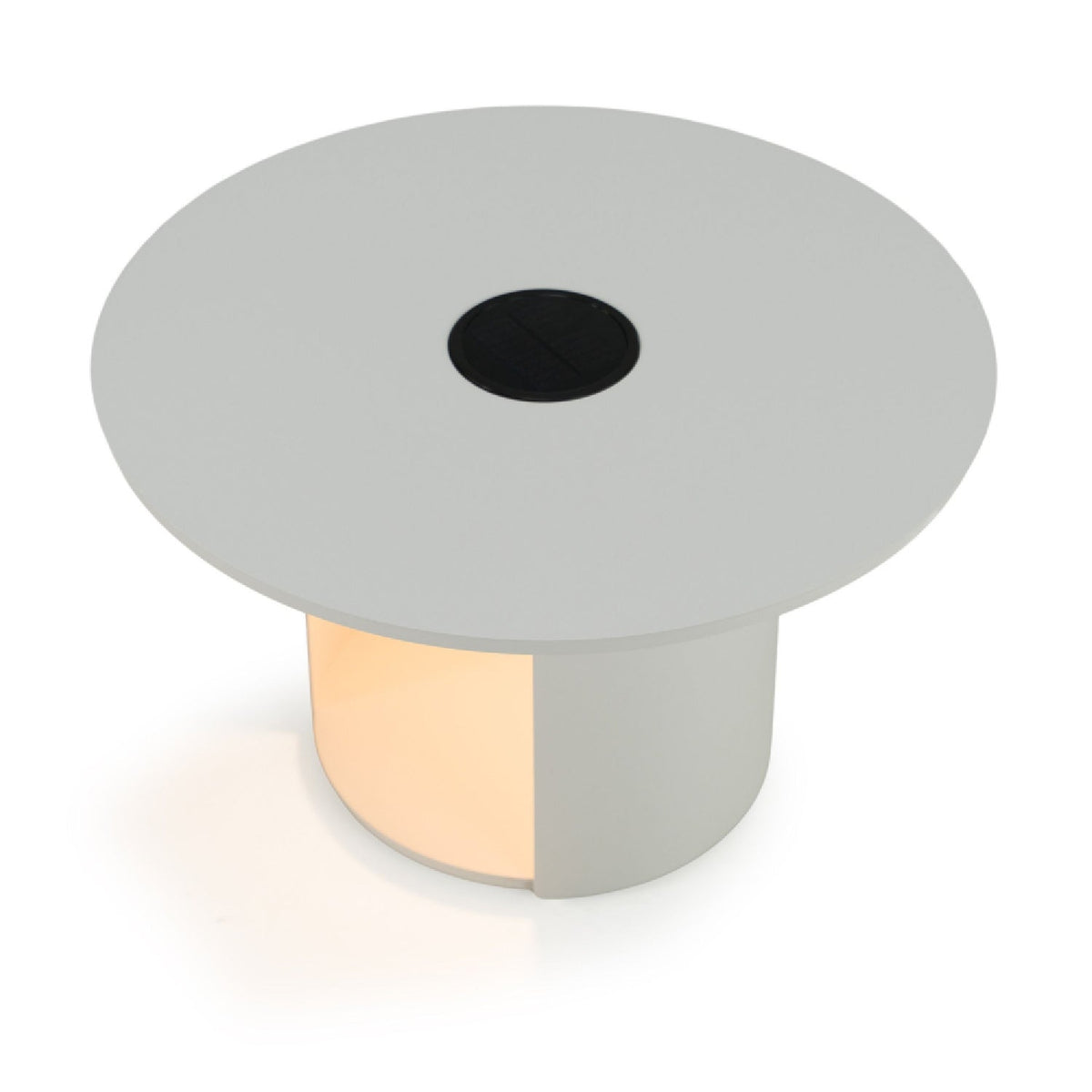 Outdoor White End Table with Solar Light M | OROA Modern Onza