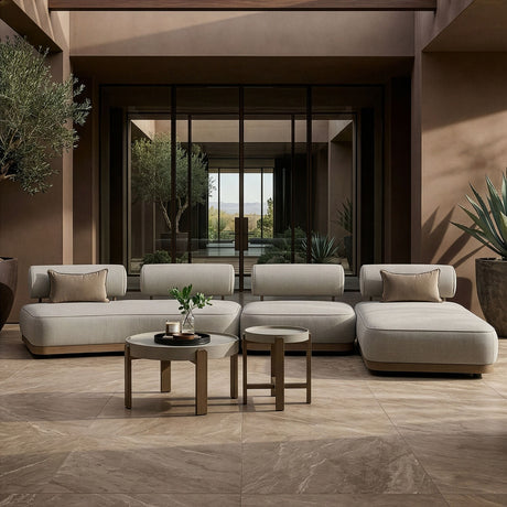 Gray Fabric 5-Piece Outdoor Sofa Set | OROA Modern Alicante