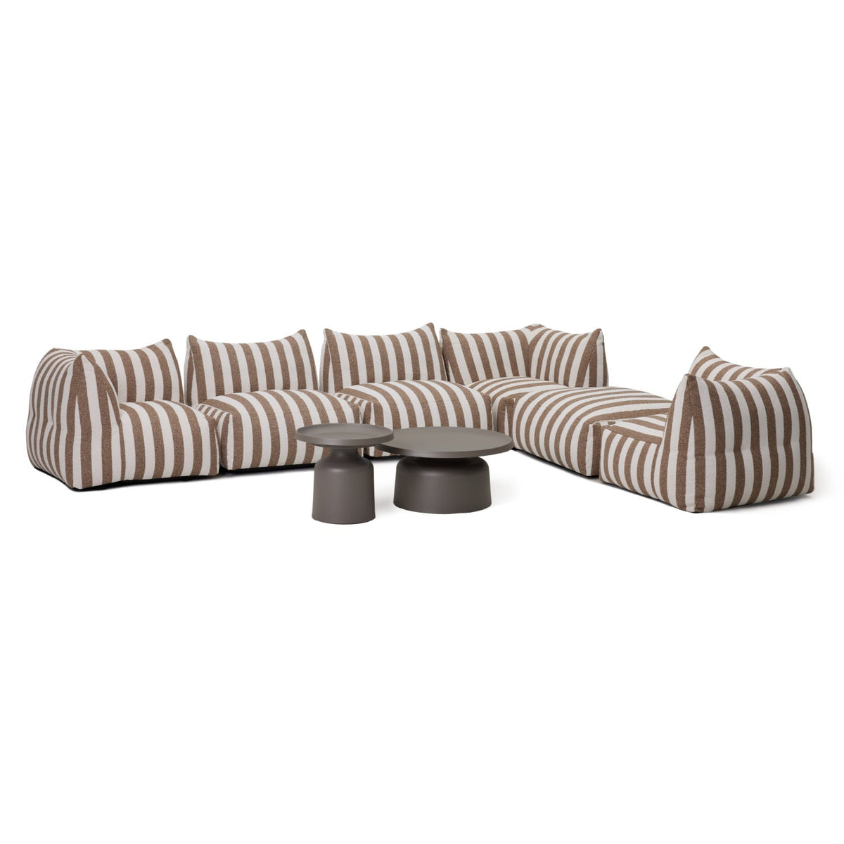 Brown Stripes 8-Piece Outdoor Sofa | Oroa Modern Lanuza | Oroa.com