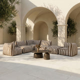 Brown Stripes Outdoor Ottoman | Oroa Modern Lanuza | Oroa.com