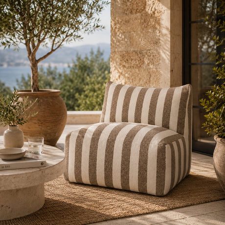 Brown Stripes Outdoor Corner Sofa | Oroa Modern Lanuza | Oroa.com