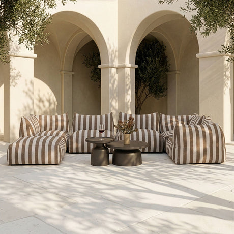 Brown Stripes Outdoor Armless Sofa | Oroa Modern Lanuza | Oroa.com