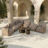 Brown Stripes Outdoor Armless Sofa | Oroa Modern Lanuza | Oroa.com