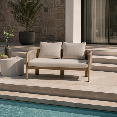 Outdoor Gray Rope Loveseat | OROA Modern Salvora