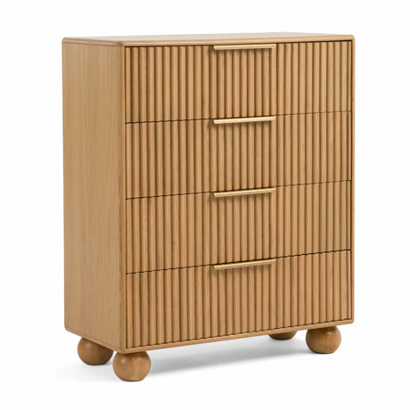 Fluted Oak 4-Drawer Chest | OROA Modern Winters | Oroa.com