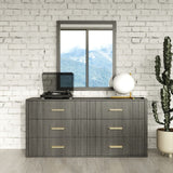Dark Gray Acacia 6-Drawer Dresser | OROA Modern Manchester