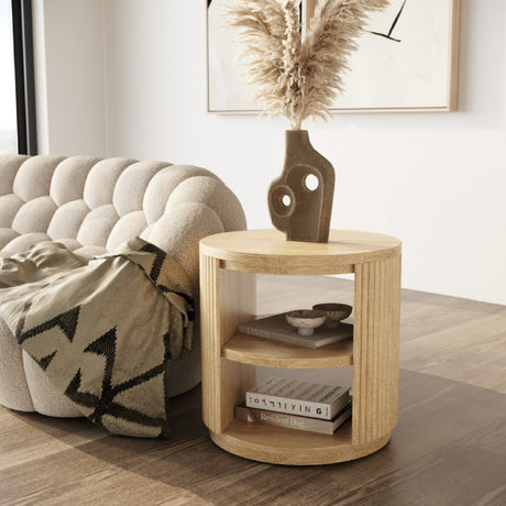 Natural Acacia End Table | OROA Modern Jacobson