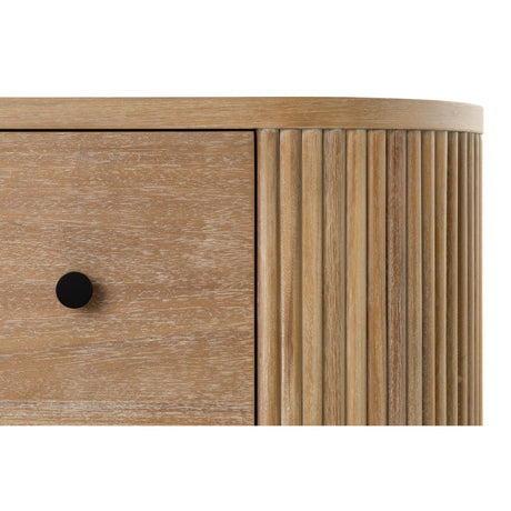 Ribbed Natural Acacia 4-Drawer Chest | OROA Modern Jacobson | Oroa.com