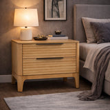 2-Drawer Solid Oak Nightstand | OROA Modern Seattle