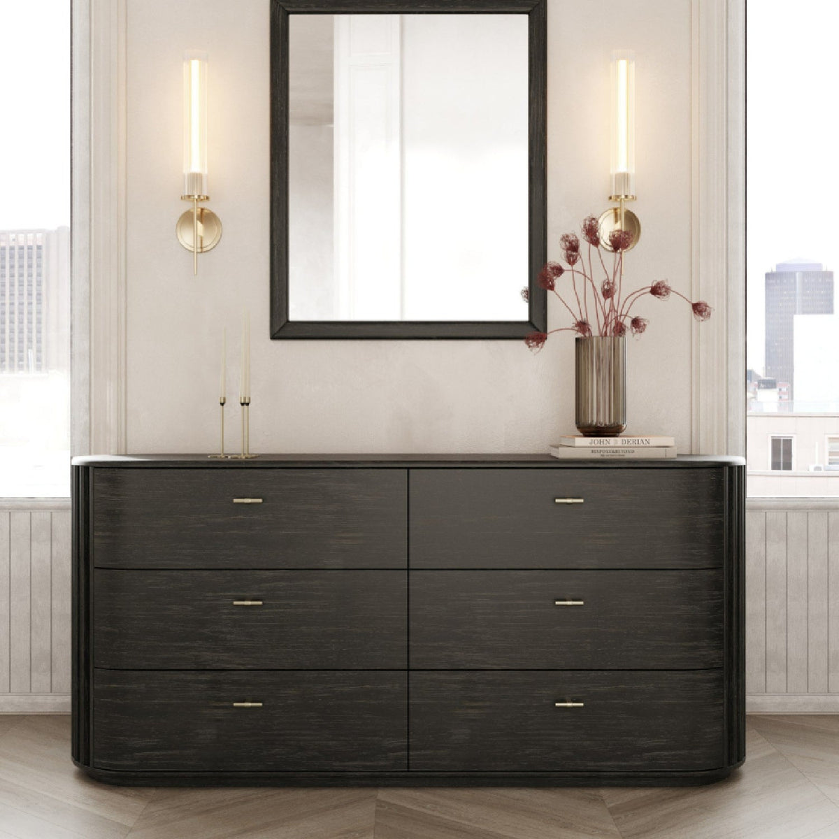 Solid Acacia 6-Drawer Dresser | OROA Modern Fields