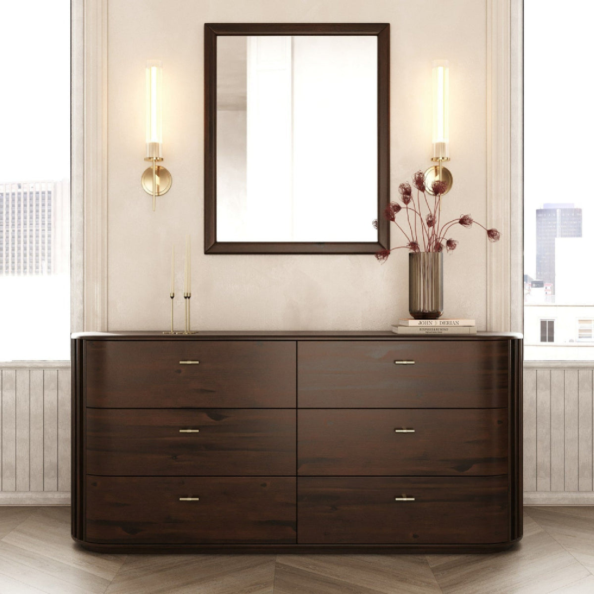 Solid Acacia 6-Drawer Dresser | OROA Modern Fields
