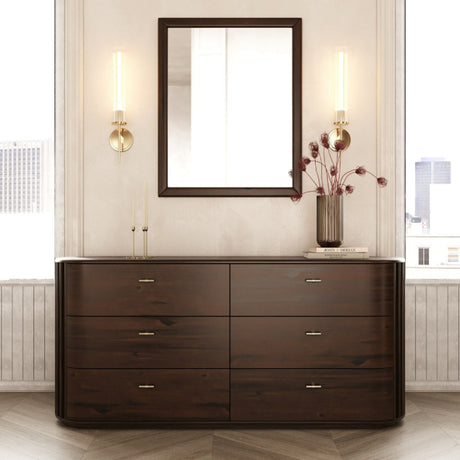 Solid Acacia 6-Drawer Dresser | OROA Modern Fields