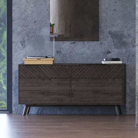 Dark Acacia 6-Drawer Dresser | OROA Modern Daisy
