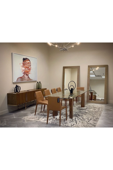 Saddle Leather Dining Chairs (2) | OROA Modern Halo | Oroa.com