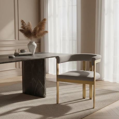 Gray Velvet Dining Chair | OROA Modern Pontiac