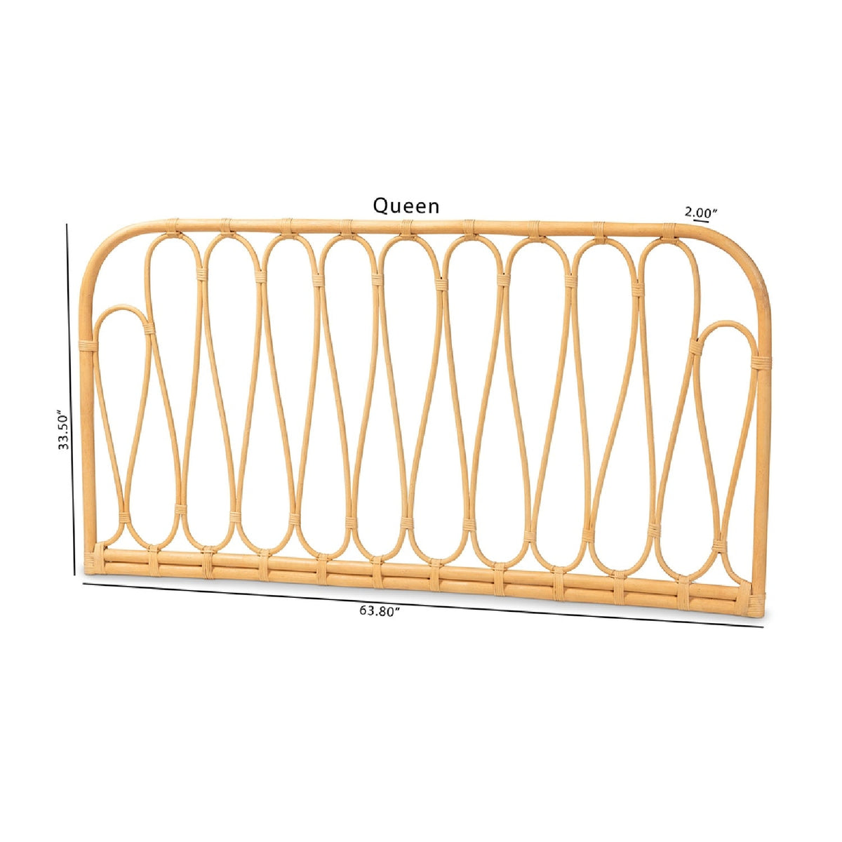 Modern European furniture - Rattan Rods Queen Sized Headboard - www.oroa.com