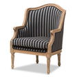 Modern European furniture - Striped Traditional French Accent Chair - www.oroa.com