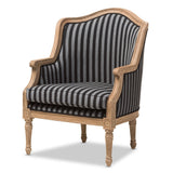 Modern European furniture - Striped Traditional French Accent Chair - www.oroa.com