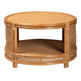 Modern European furniture - Round 2 Tier Rattan Coffee Table - www.oroa.com