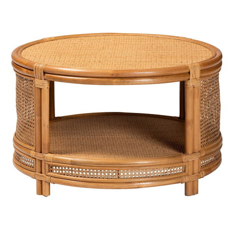 Modern European furniture - Round 2 Tier Rattan Coffee Table - www.oroa.com
