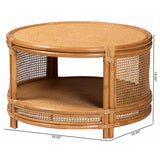 Modern European furniture - Round 2 Tier Rattan Coffee Table - www.oroa.com