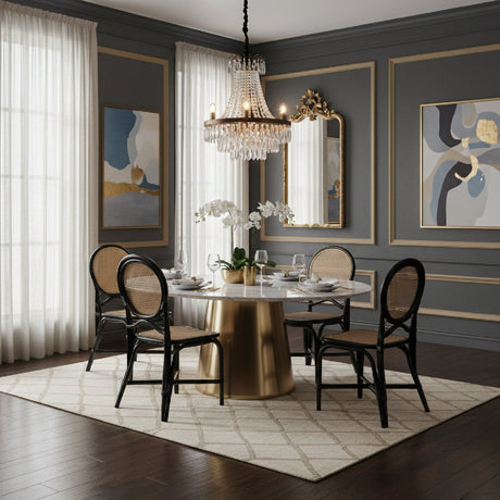Contract furniture - Black Framed Rattan Dining Chair - www.oroatrade.com