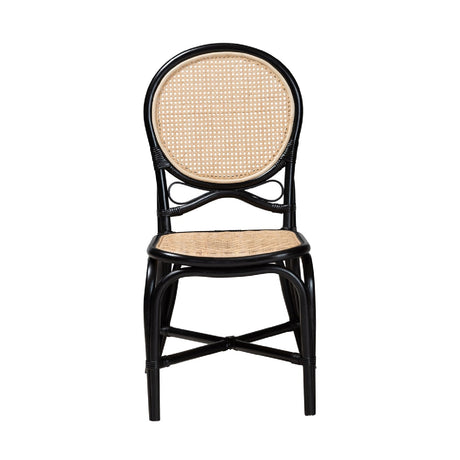 Contract furniture - Black Framed Rattan Dining Chair - www.oroatrade.com