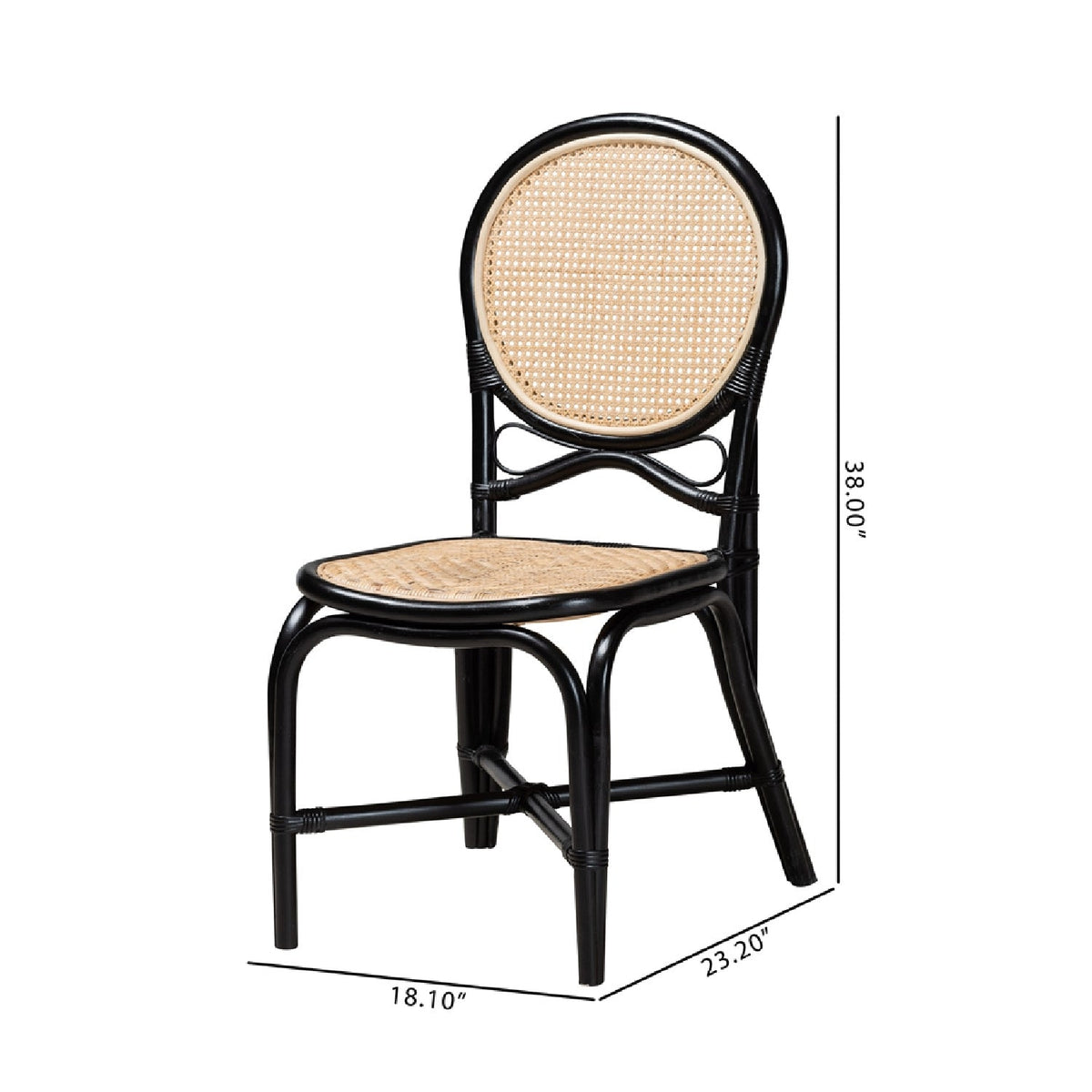 Contract furniture - Black Framed Rattan Dining Chair - www.oroatrade.com