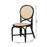 Contract furniture - Black Framed Rattan Dining Chair - www.oroatrade.com