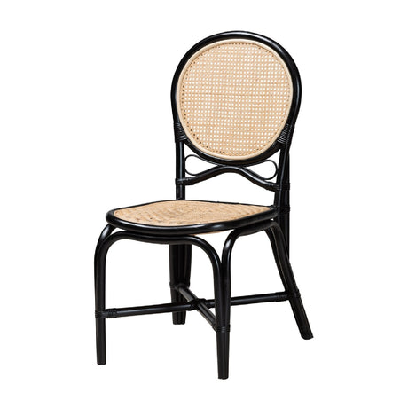 Contract furniture - Black Framed Rattan Dining Chair - www.oroatrade.com