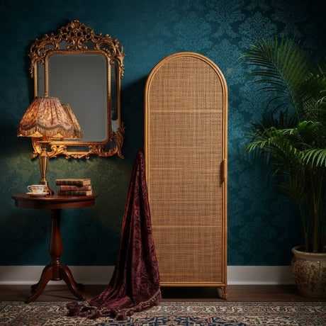 Modern European furniture - Arched Rattan Accent Cabinet - www.oroa.com